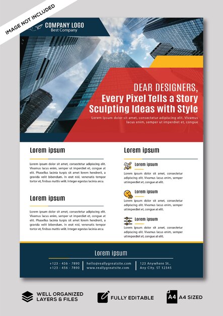 Vector creative modern business a4 flyer portrait