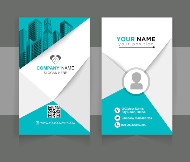 Creative and modern business card template. Elegant luxury clean dark back to back business card.