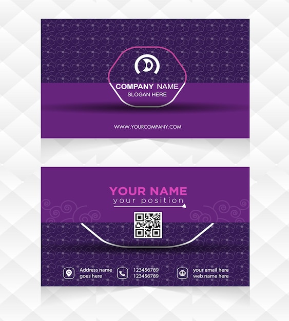 Creative and modern business card template. elegant luxury clean dark back to back business card.