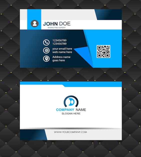 Creative and modern business card template. Elegant luxury clean dark back to back business card.