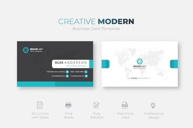 Vector creative modern business card template