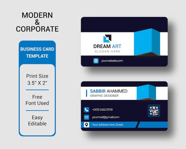 Vector creative modern business card template.