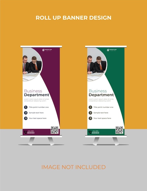 Vector creative and modern business corporate roll up banner design vector template