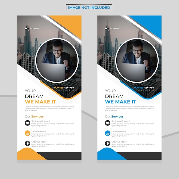 Creative modern business dl flyer or marketing rack card templates