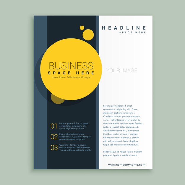 Giallo cerchio brochure design business aziendale modello per rapporto annuale o layout di riviste