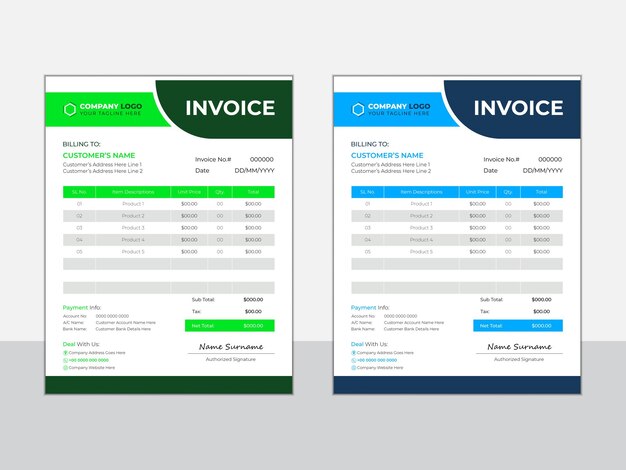 Vector creative modern business invoice design template