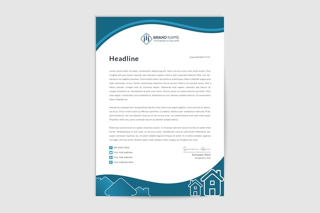 Creative modern business letterhead design template Premium Vector