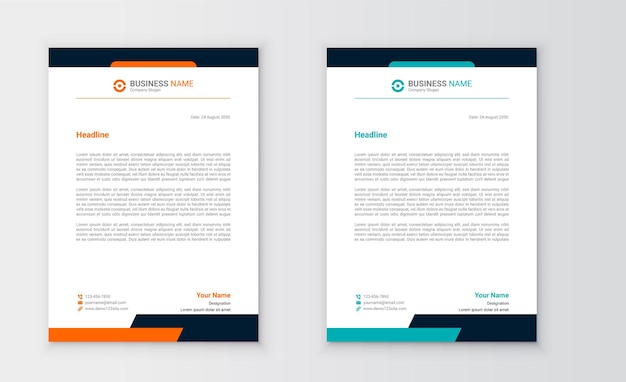 Creative modern business letterhead template design