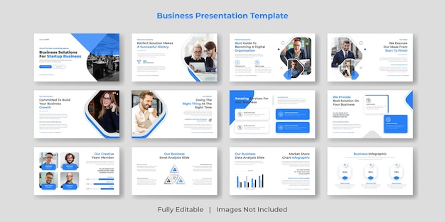 Creative and modern business PowerPoint presentation slide template set design