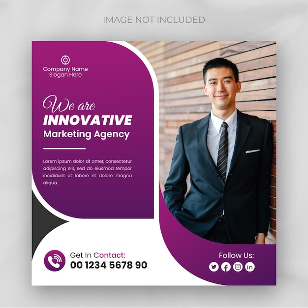 Creative modern business social media post design template