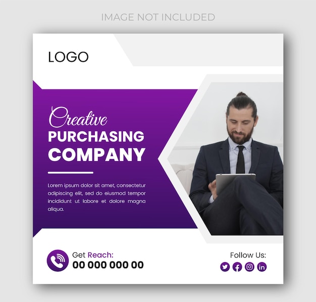 Creative modern business social media post design or web banner