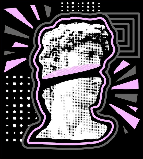 creative modern classical sculpture david art poster aesthetic contemporary art collage tshirt