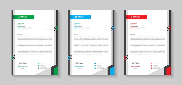 Creative Modern Clean business letterhead Design corporate letterhead Template