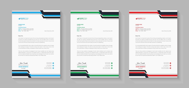 Creative modern clean business letterhead design corporate letterhead template