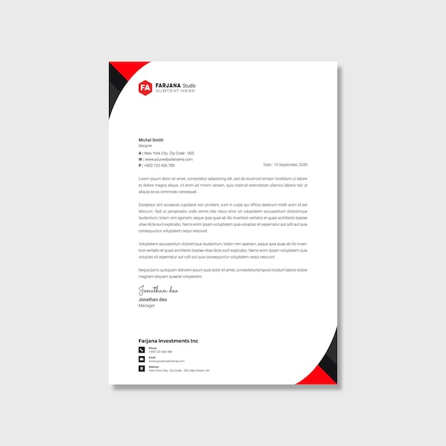 creative modern clean business letterhead design corporate letterhead template