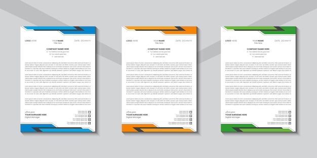 Creative modern clean business letterhead design corporate letterhead template