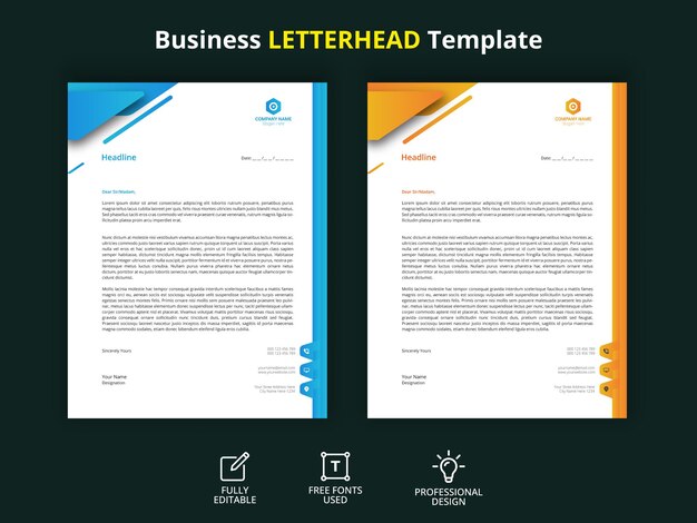 Creative modern clean business letterhead template design