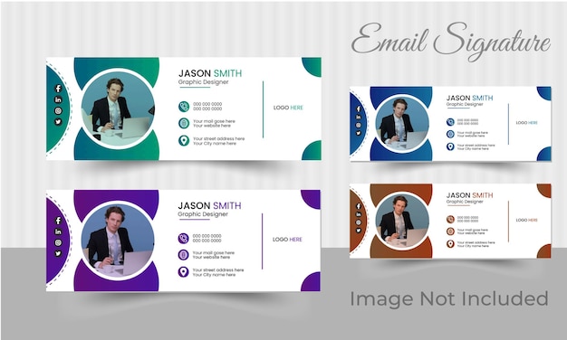 Creative and modern colorful email signature design