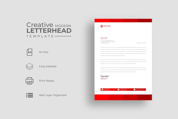 Creative Modern Company Letterhead Template