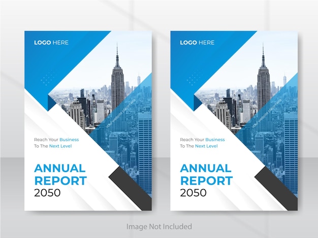 創造的なモダンな企業のビジネス年次報告書のデザインやパンフレットの表紙のテンプレート