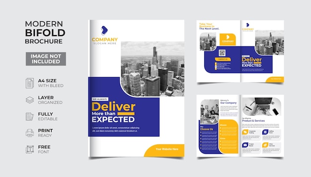 Креативный и современный многоцелевой шаблон корпоративной бизнес-брошюры в два сложения