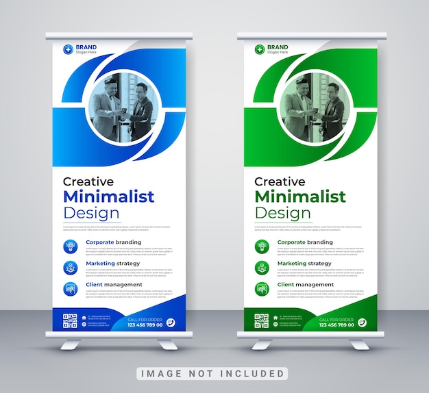Creative modern corporate business company marketing rollup stand banner, and x banner design