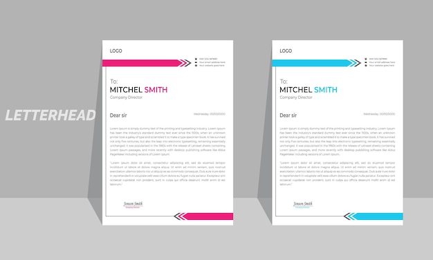 Creative modern corporate business letterhead design