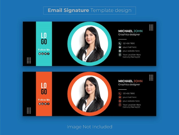 Creative Modern corporate email signature template Premium Vector