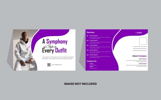 creative modern corporate postcard design business postcard digital marketing agency