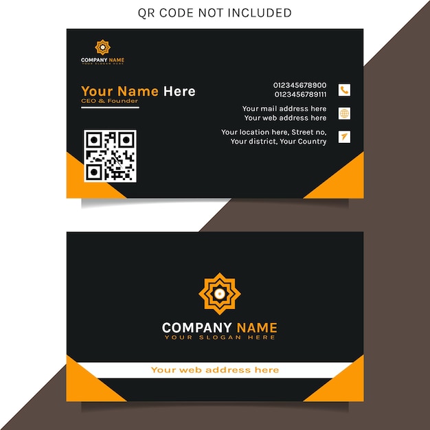 Vector creative modern and decorative black and yellow business card template