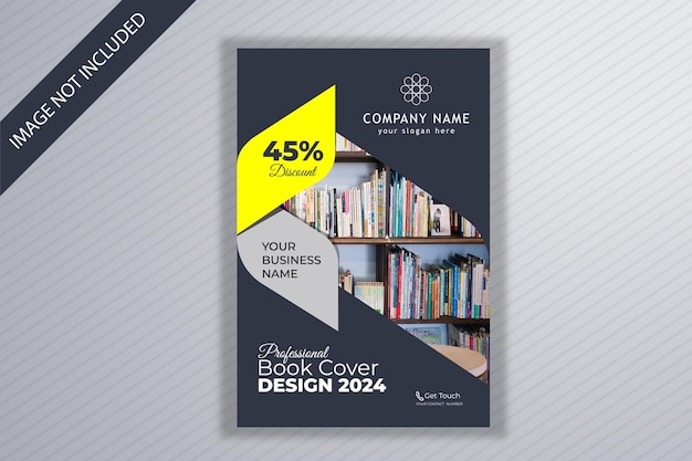 creative modern design silver and dark blue color book cover template