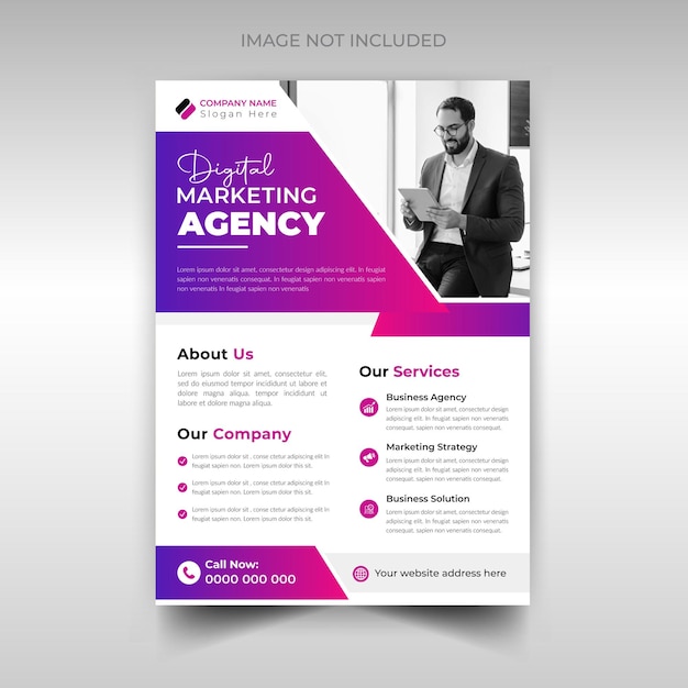 Creative and modern digital marketing agency business flyer template