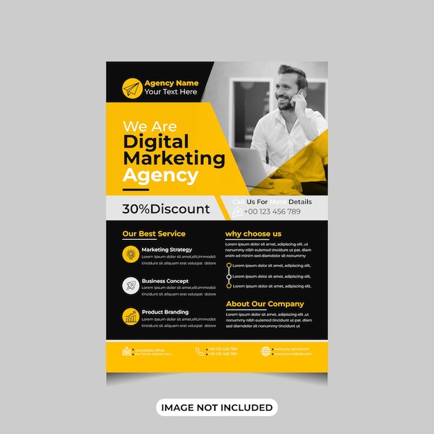 creative modern digital marketing agency flyer or poster design template