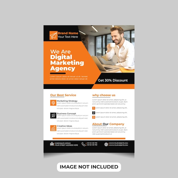 creative modern digital marketing agency flyer or poster design template