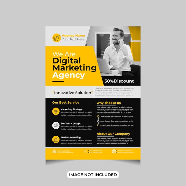 creative modern digital marketing agency flyer or poster design template