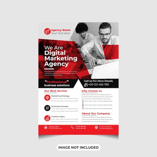 creative modern digital marketing agency flyer or poster design template