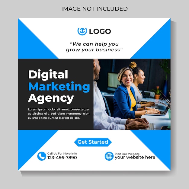 Creative modern digital marketing agency social media post design square web banner template