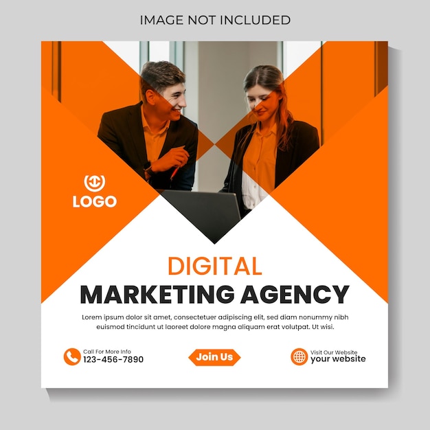 Creative modern digital marketing agency social media post design template