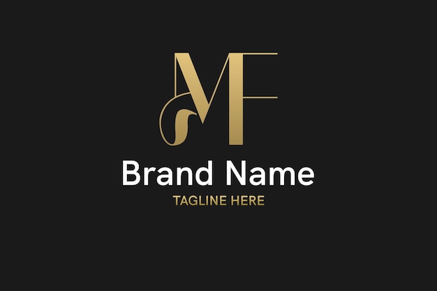 creative modern elegant logo with letter mf