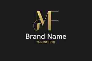 Vector creative modern elegant logo with letter mf