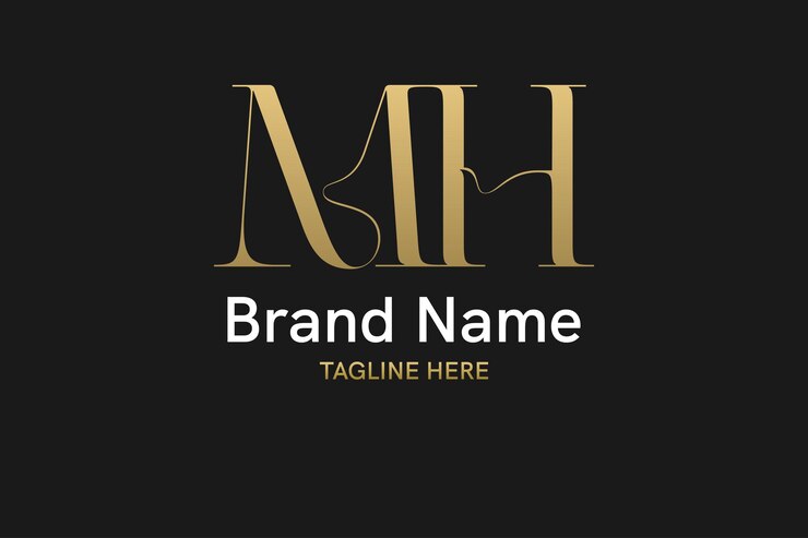 Vector creative modern elegant logo with letter mh