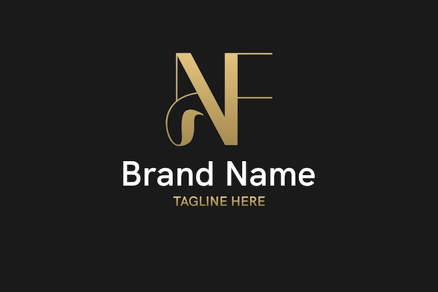 Logo creativo moderno ed elegante con la lettera nf