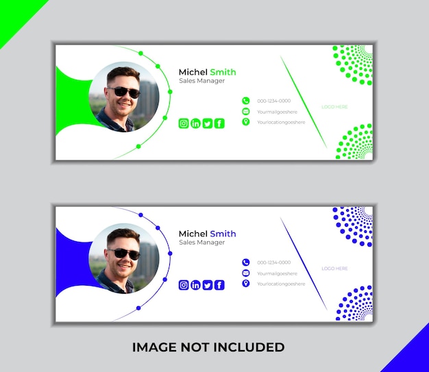 Vector creative modern email signature design business card template