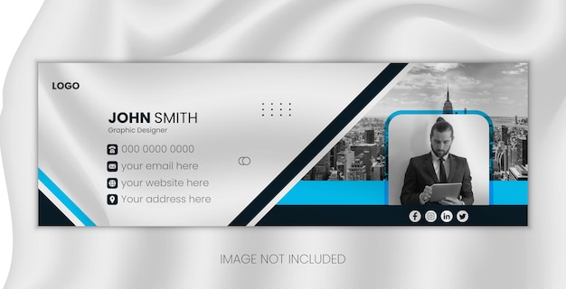 Vector creative and modern email signature design template for personal social media cover