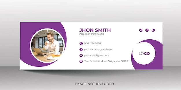 creative and modern email signature or footer design template