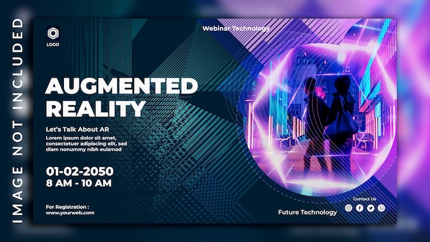 Vector creative modern facebook cover metaverse for webinar conference augmented reality banner template