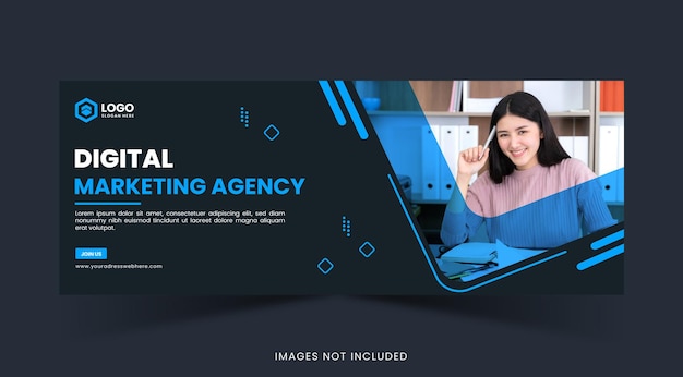 Creative and modern facebook cover page template for Digital marketing