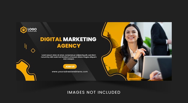 Creative and modern facebook cover page template for Digital marketing