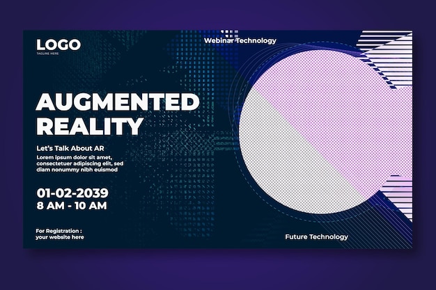 creative modern facebook cover for webinar conference augmented reality banner design