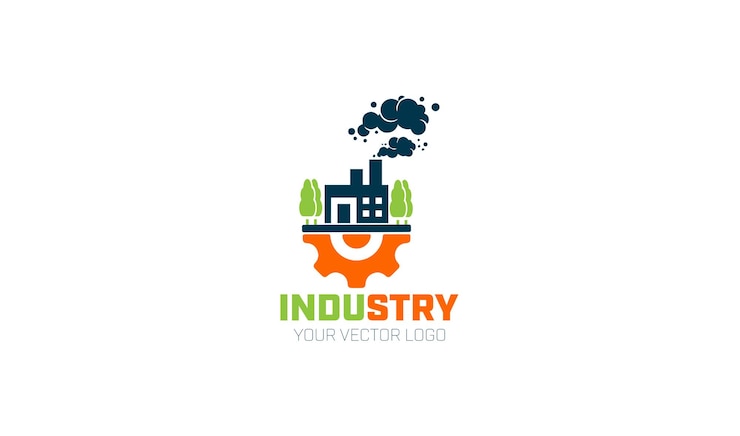 वेक्टर creative modern factory building logo factory logo with chimney